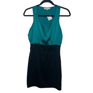 Forever 21 XXI  Teal Black Colorblock Shirt Length Mini Dress NWT Small